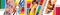 Horizontal of colorful wooden pencils, back to school, panoramic web banner