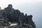 Horizontal cutting edges on the cliff next to the Gabriel y Galan reservoir in Extremadura