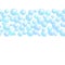 Horizontal decorative line with soap bubbles, background with realistic water beads, pink blobs, vector foam