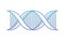 Horizontal dna chain science color blue