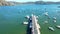 Horizontal Drone View: Captivating Footage of Zihuatanejo Pier, Mexico
