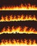 Horizontal flames banner illustration