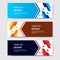 Horizontal geometric shape banner template abstract paper cut style. Vector design layout for web, banner, header, print flyers