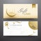Horizontal gift card or banner set with silhouette mosque, crescent moon.