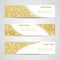 Horizontal Gold Banners Set.