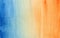 Horizontal gradient blue and orange watercolor