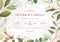 Horizontal greenery wedding invitation card template set