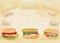 Horizontal grunge background with sandwich