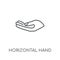 Horizontal Hand linear icon. Modern outline Horizontal Hand logo