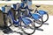 Horizontal image of bikes for rent in Miami Florida.