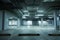 Horizontal image of empty underground parking lot