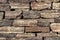 Horizontal medieval brick laying texture background