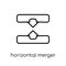 Horizontal merger icon. Trendy modern flat linear vector Horizon