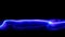 The horizontal neon blue laser rays are flowing in slow motion on the black background