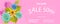 Horizontal paper tropical flower sale banner