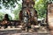 The horizontal photo of Buddha statue in meditation