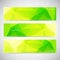 Horizontal Polygonal Set of Banners in green and