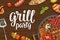 Horizontal poster with bbq. Grill party calligraphic handwriting lettering