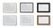 Horizontal rectangle picture or photo frames set isolated on white background. Vector design elements.