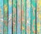 Horizontal retro background with old wooden planks of different colors