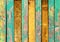 Horizontal retro background with old wooden planks of different colors