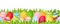 Horizontal seamless background with colorful Easter eggs. Vector illustration.