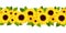 Horizontal seamless background with sunflowers and