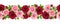 Horizontal seamless garland with burgundy and pink roses. Vector illustration.