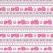 Horizontal seamless pattern pink cartoon elefants