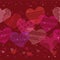 Horizontal seamless texture with hearts
