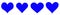 Horizontal set for Navy blue hearts. Ink Brush heart. Hearts Symbols. heart icon. lovers, romance, variety, affection, happiness