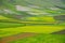 Horizontal shot of the breathtaking landscape of Castelluccio village located in central Italy