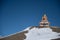 Horizontal shot of Buddha statue in Langza village. Spiti Valley in winter