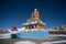 Horizontal shot of Buddha statue in Langza village. Spiti Valley in winter