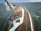 Horizontal shot of the dock of a sailboat in a sandbank in the Wangerooge island