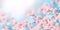 Horizontal spring banner with sakura flowers