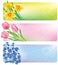 Horizontal spring banners of flowers