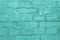 Horizontal stage bricks wall - turquoise background
