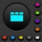 Horizontal tabbed layout dark push buttons with color icons