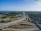 Horizontal top view interstate 69 highway massive intersection