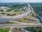 Horizontal top view interstate 69 highway massive intersection