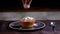 Horizontal video of a corn muffin with cheese, video for social networks