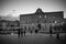 Horizontal View of the Annunziata Palace in Vittorio Veneto Square at Sunset. Matera, South of Italy