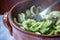 Horizontal View Of Close Up Of A Hot And Smoking Italian Traditional Food Called Orecchiette Con Le