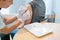 Horizontal view of a female doctor disinfecting a female patient`s arm after a vaccination