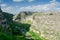 Horizontal View of the Gravina of the Sassi of Matera. Matera, S