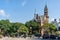 Horizontal view of the High Victorian Gothic designed Jefferson Market Branch of the New York