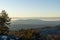 Horizontal view of the PeÃ±a de Francia from La Garganta Extremadura in spring with snow