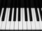 Horizontal view of piano keys