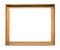 Horizontal vintage wooden picture frame isolated